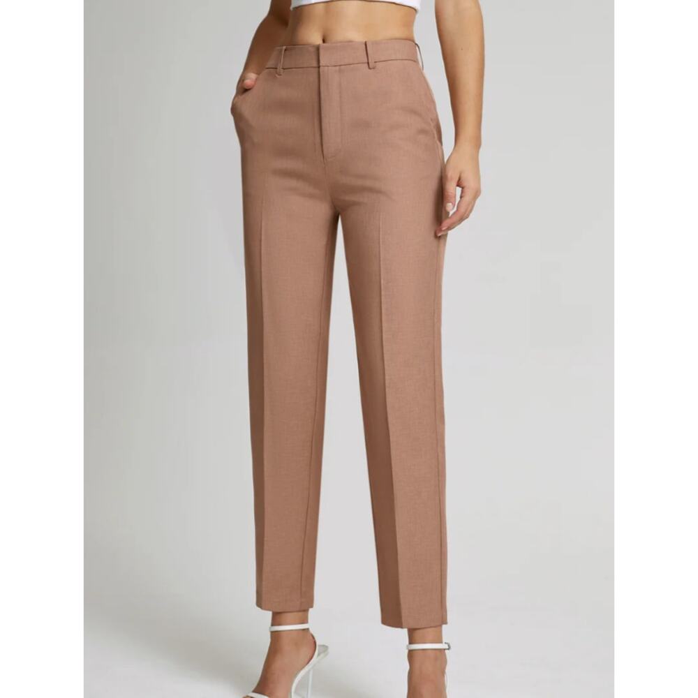 High Waisted Cropped Skinny Straight Leg Trousers | Size XS